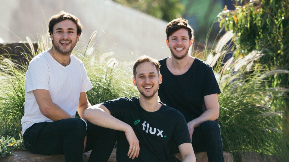 Justin Joffe (left), Gus Hoirisch (centre) and Brett Joffe (right) from Flux Finance. 