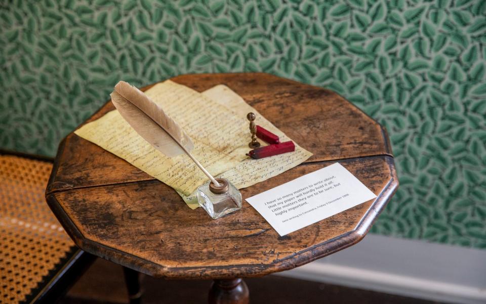 The tiny table at which Austen wrote - Heathcliff O'Malley