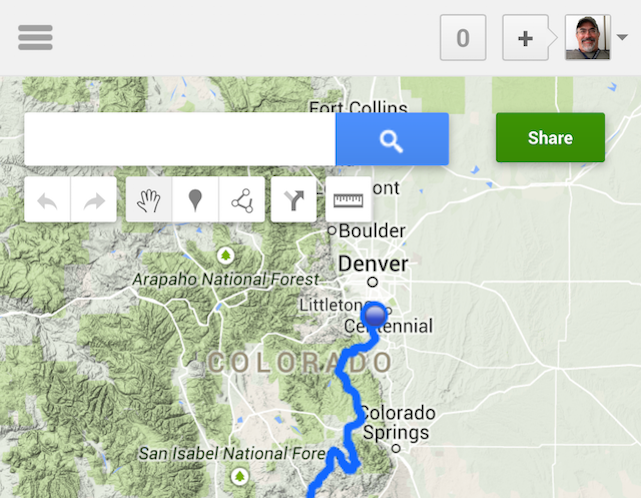 Google Maps opened in Google Drive, then Safari