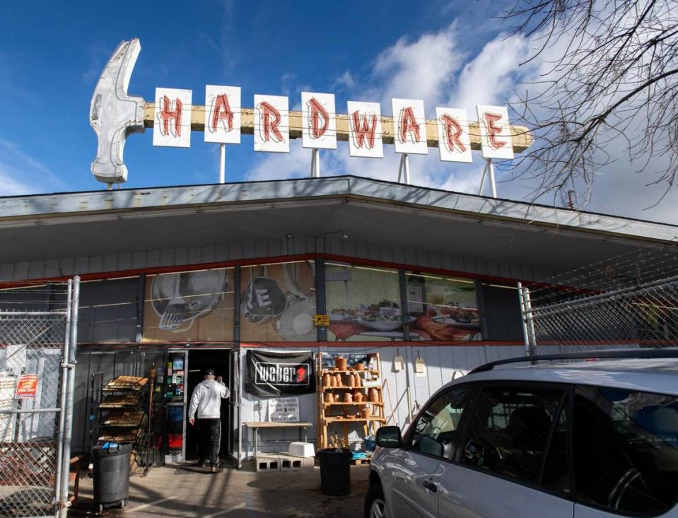 Customers walk into the Hollywood Hardware on Tuesday, January 23, 2024, in Sacramento. The store is closing after 75 years in business.