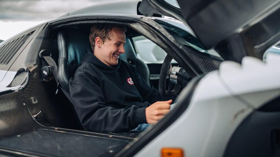 ferdi porsche in a car