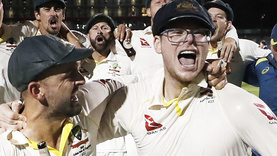 Steve Smith, pictured here after Australia's win in the fourth Ashes Test.