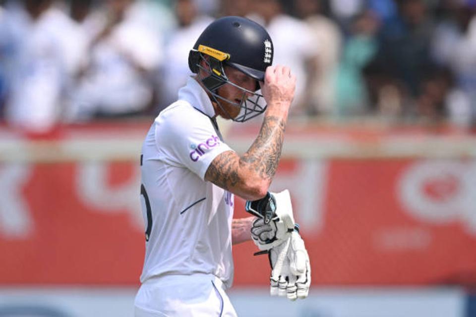 Ben Stokes was unable to spearhead another historic England comeback in Visakhapatnam, as the tourists fell short of victory by 106 runs  (Getty)