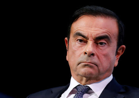 FILE PHOTO - Carlos Ghosn, chairman and CEO of the Renault-Nissan-Mitsubishi Alliance, attends the Tomorrow In Motion event on the eve of press day at the Paris Auto Show, in Paris, France, October 1, 2018. REUTERS/Regis Duvignau/File Photo