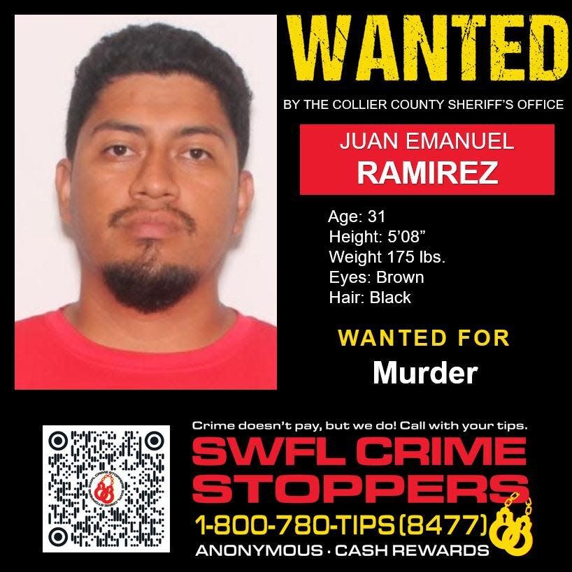 Vincente Ramirez, 33, and his younger brother, Juan Emanuel Ramirez, 31, are wanted on second-degree murder charges for a March 3, 2024, fatal stabbing at El Catrin Sports Bar and Nightclub, 12275 Collier Blvd.