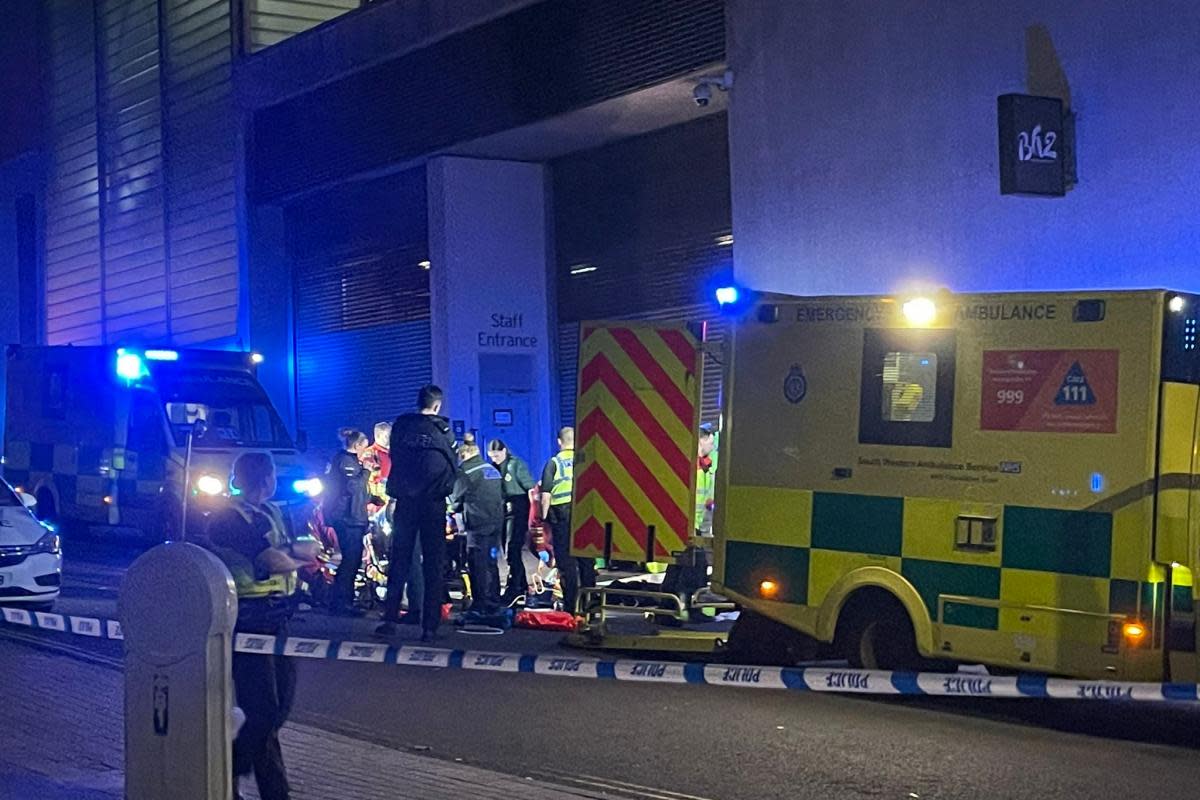 Paramedics in Exeter Road behind BH2 <i>(Image: Daily Echo)</i>