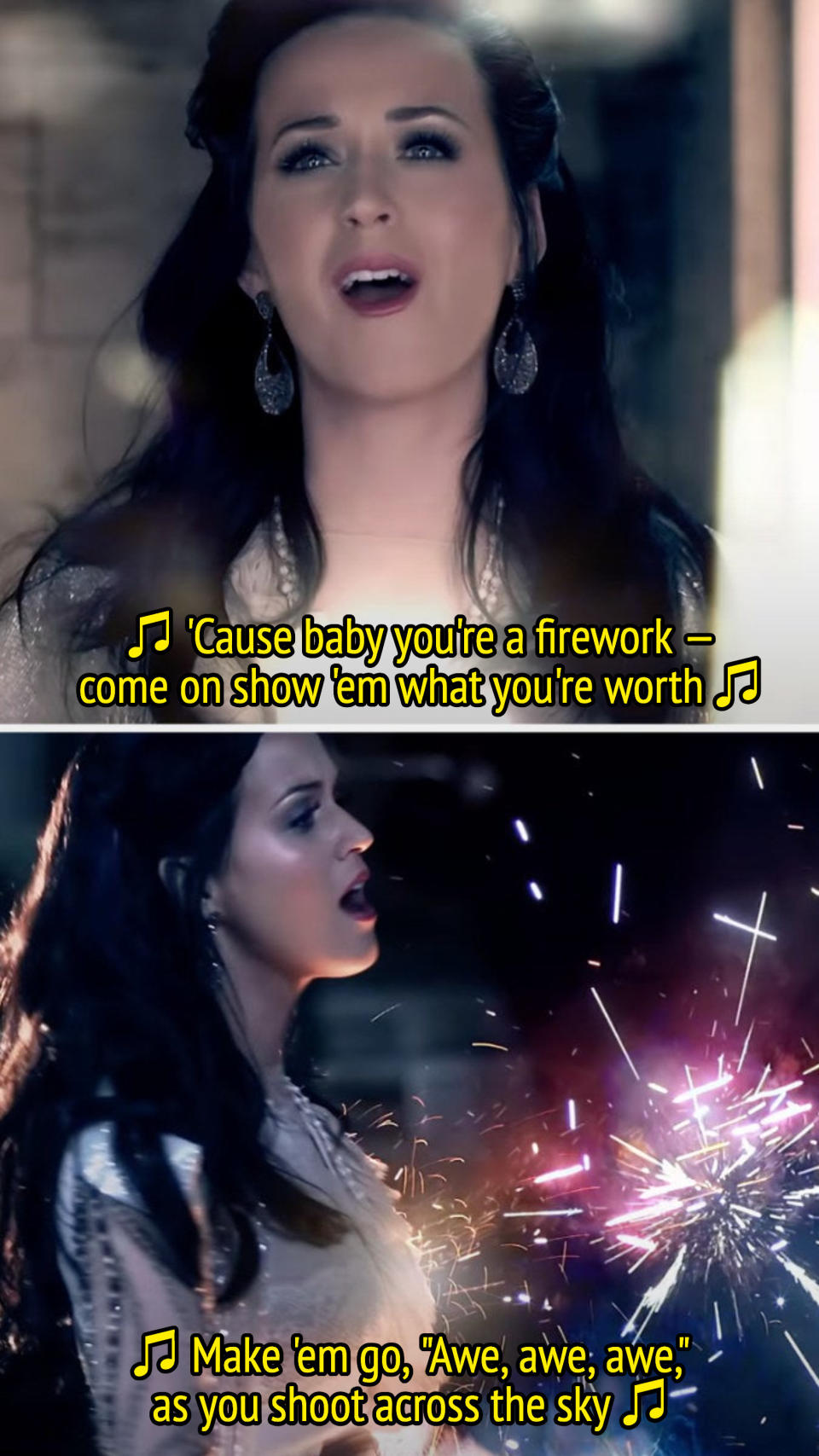 Perry in her "Firework" music video