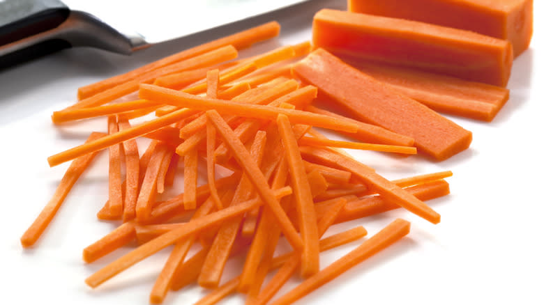 Julienne cut carrots