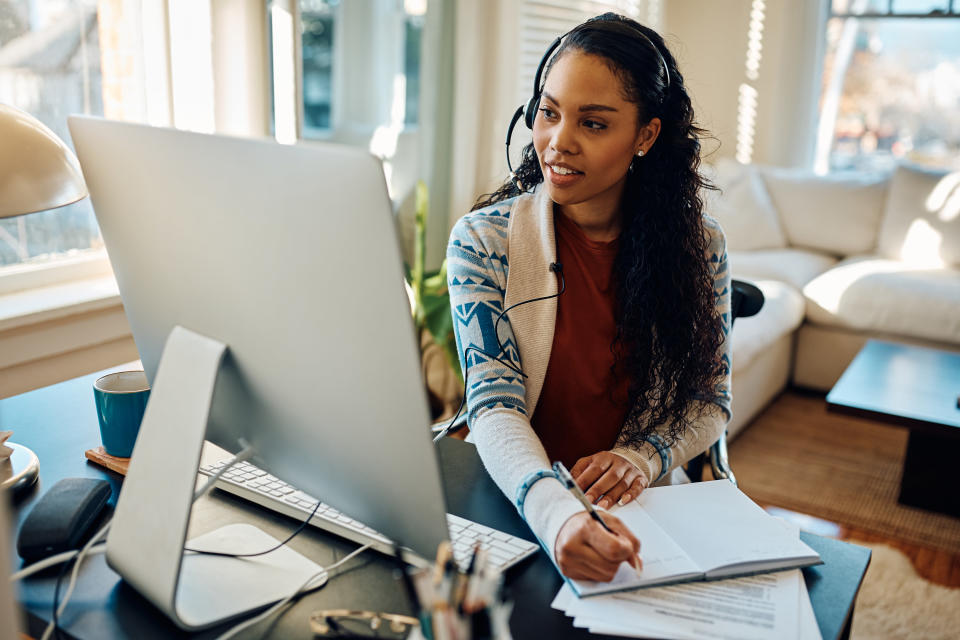 woman working from home