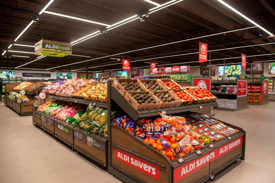 The produce section is the first thing customers see at the ALDI grocery stores.