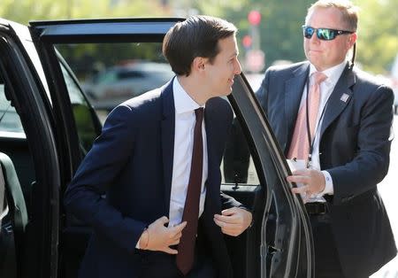 White House Senior Adviser Jared Kushner arrives for his appearance before a closed session of the Senate Intelligence Committee as part of their probe into Russian meddling in the 2016 U.S. presidential election, on Capitol Hill in Washington, U.S. July 24, 2017. REUTERS/Jonathan Ernst