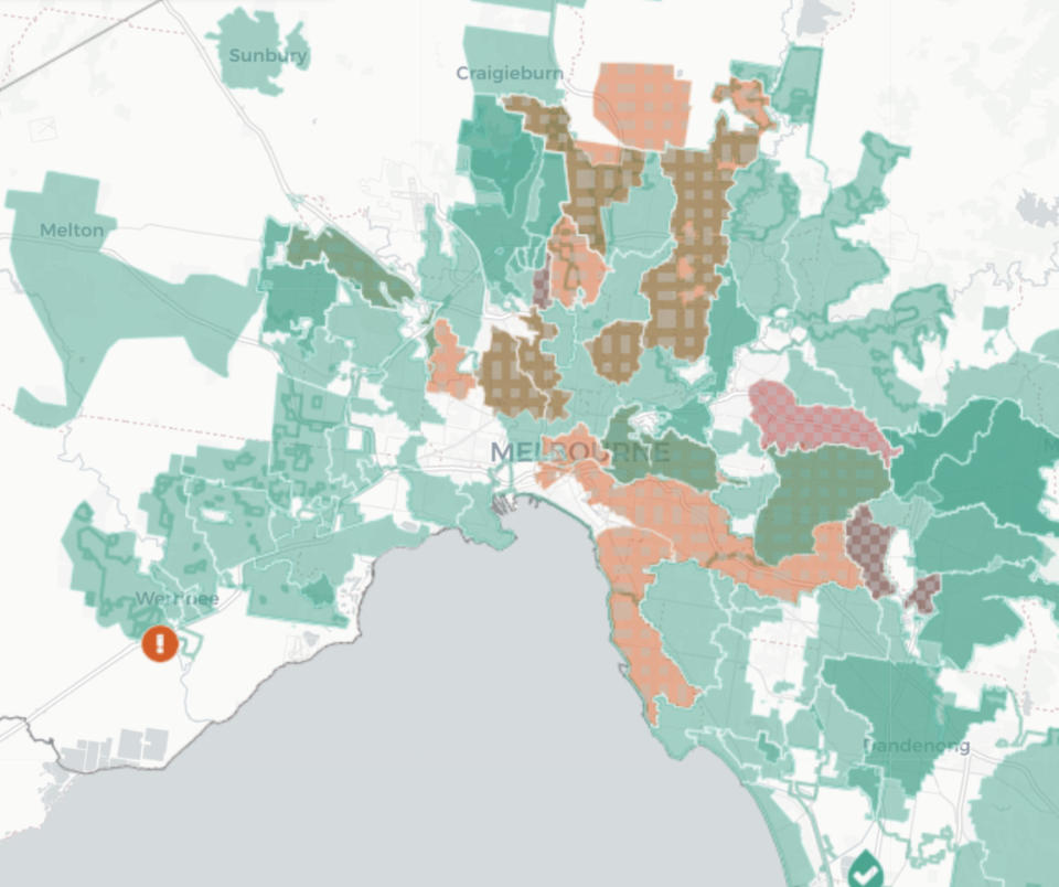 Melbourne wastewater map