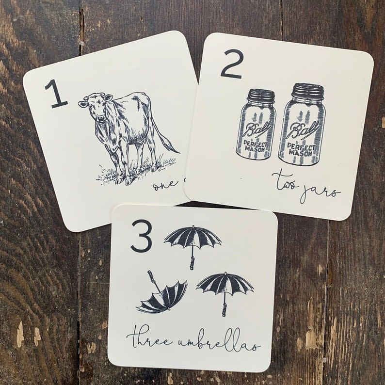 Vintage Farmhouse Counting Flashcards