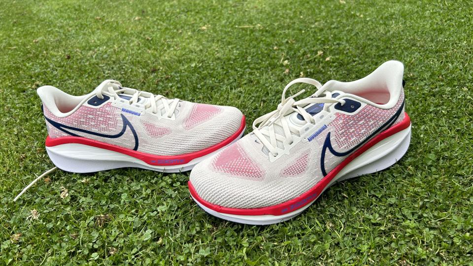 Nike Vomero 17 running shoes on grass