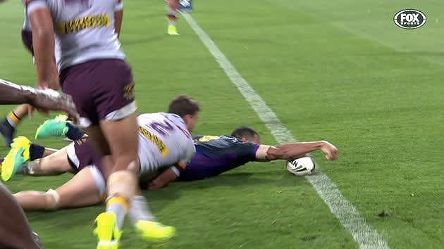 A third angle appeared to show a legitimate try. Pic: Fox Sports