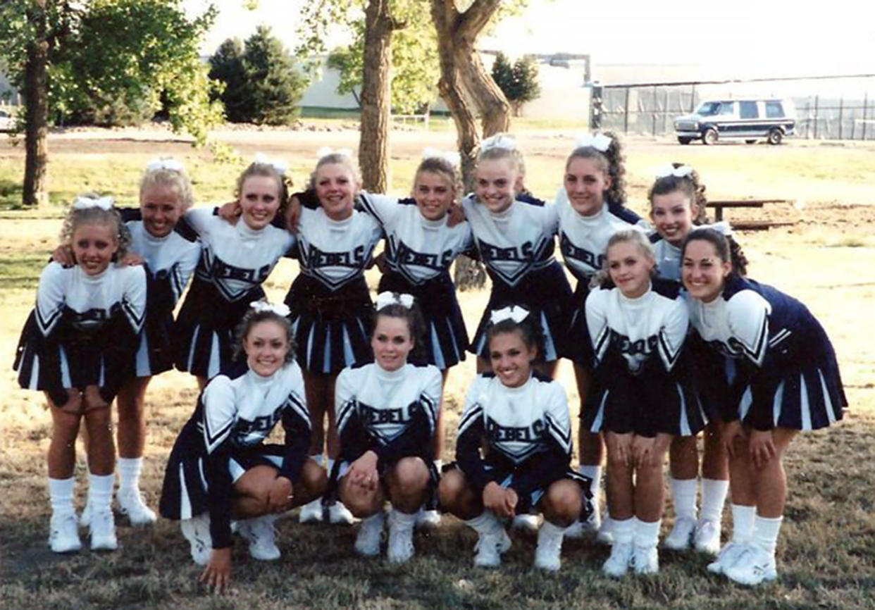 Salli Garrigan and her Columbine High School cheer squad. (Courtesy Salli Garrigan)