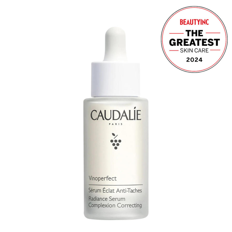 Caudalie anti-aging serum in white bottle