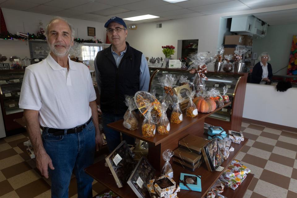 Criterion Chocolates co-owners Ronald Boyadjian and George Karagias in their Eatontown store, a nearly century-old, third-generation purveyor of premier chocolates based in Eatontown. They sell a variety of chocolate, candy apples and taffy.