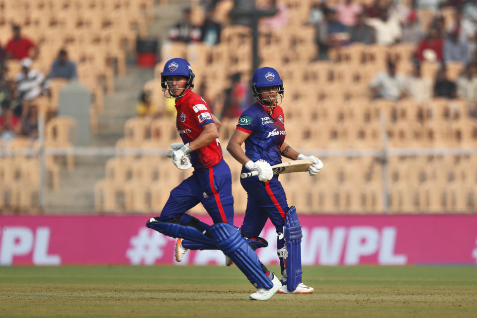 Meg Lanning and Shafali Verma, pictured here starring for the Delhi Capitals against Royal Challengers Bangalore.