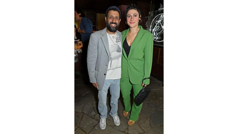 Adeel Akhtar and Alexis Burke attend a party to celebrate Meera Syal being awarded the BAFTA Fellowship at The Hoxton, Holborn, on May 12, 2023 