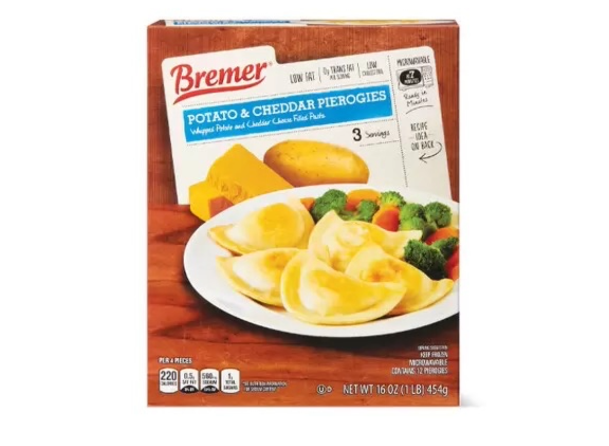 bremer cheddar pierogies.