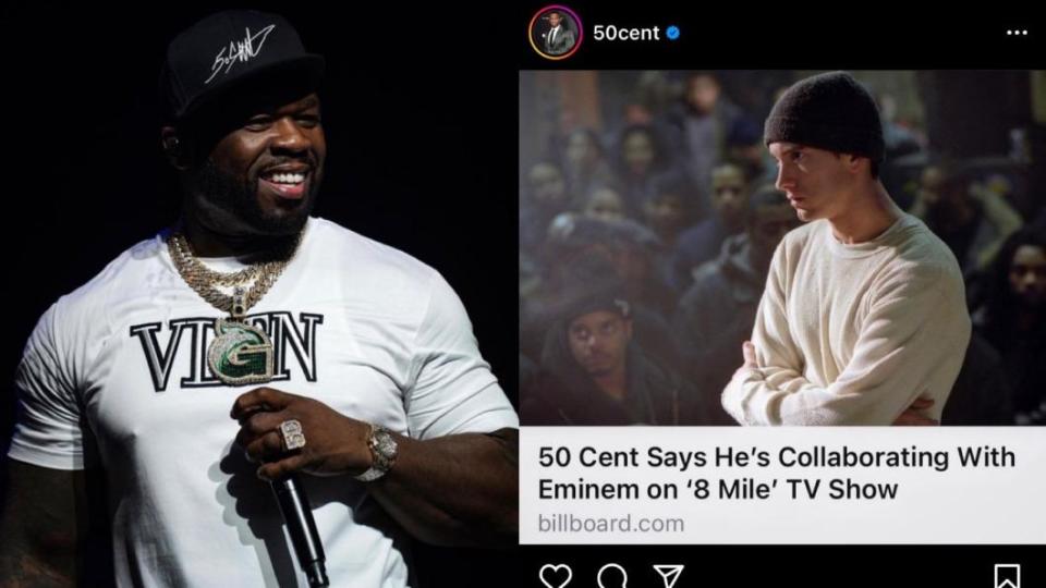 五角表示自己認真想翻拍《街頭痞子》影集。（圖／翻攝自50cent IG、IMDB）