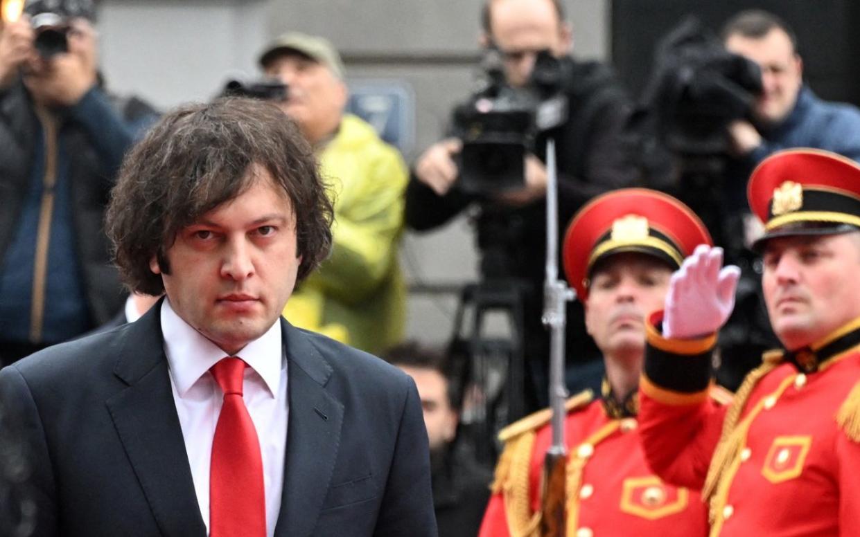 Irakli Kobakhidze attends Georgia's Independence Day celebrations at Freedom Square in Tbilisi on Sunday