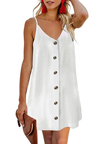 22) Women's Sleeveless Button Down Swing Dress