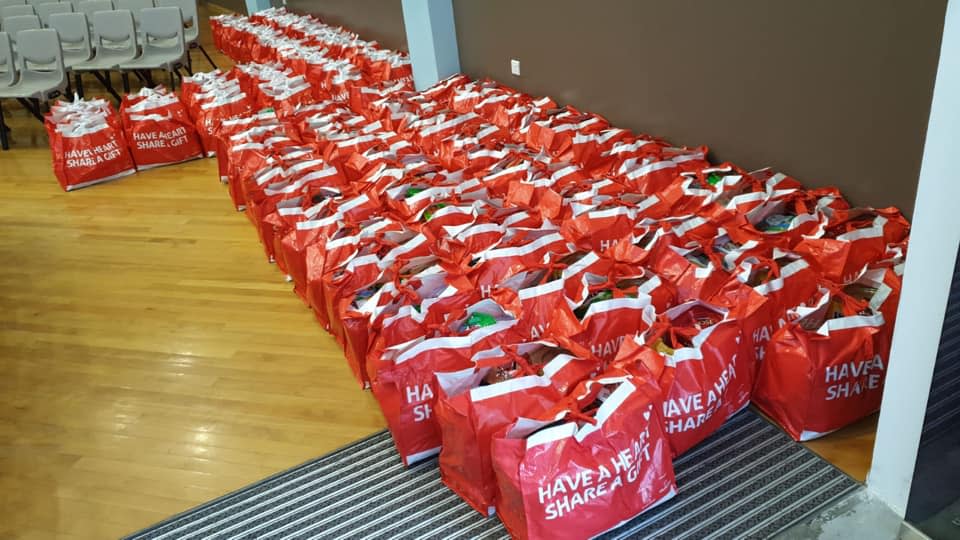 Hampers for the Boys' Brigade Share-a-Gift charity project. (PHOTO: Facebook/Boys Brigade Share-a-Gift)