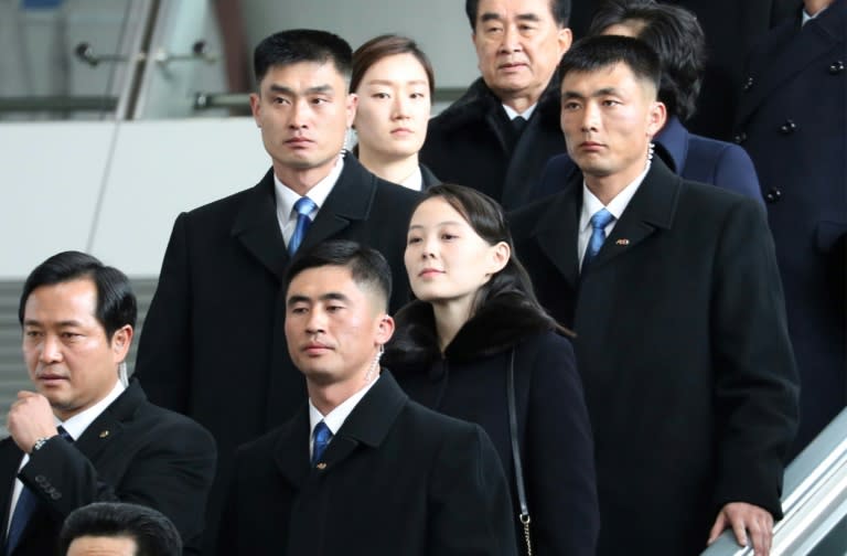 Kim Yo Jong (C) is the first member of Pyongyang's ruling dynasty to set foot in the South since the Korean War