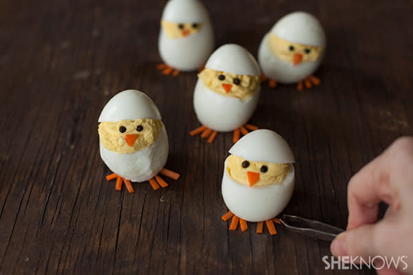 Turn your deviled eggs into hatching chicks 