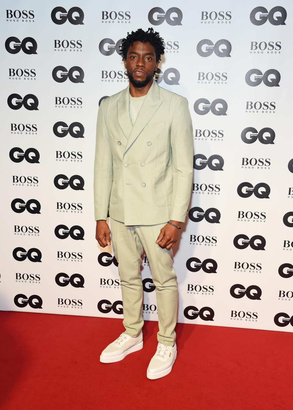 <p><strong>Wearing:</strong> A pastel green Louis Vuitton suit. <br>[Photo: Getty] </p>