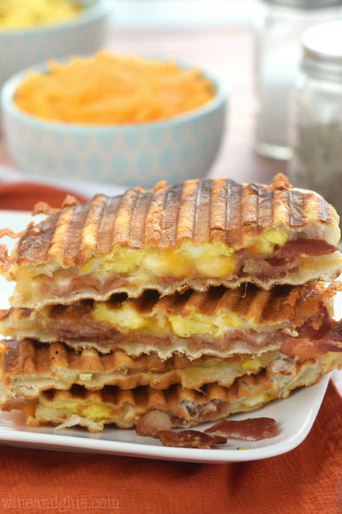 Bacon and Eggs Biscuit Breakfast Panini