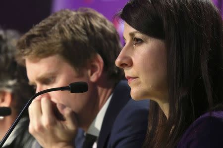 Prospective Labour leaders Tristram Hunt and Liz Kendall appear at the annual conference of independent organisation for Labour Party members and trade unionists, London, May 16, 2015. REUTERS/Paul Hackett