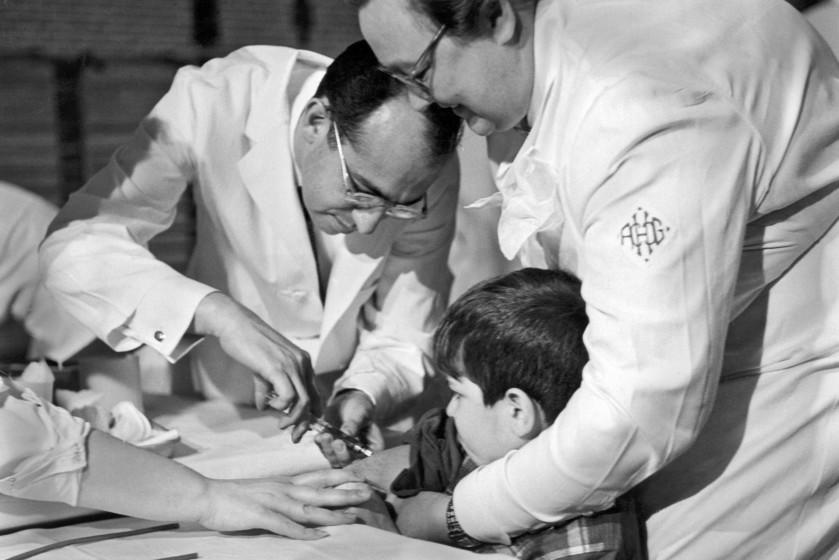 Dr.Jonas Salk Giving Vaccine