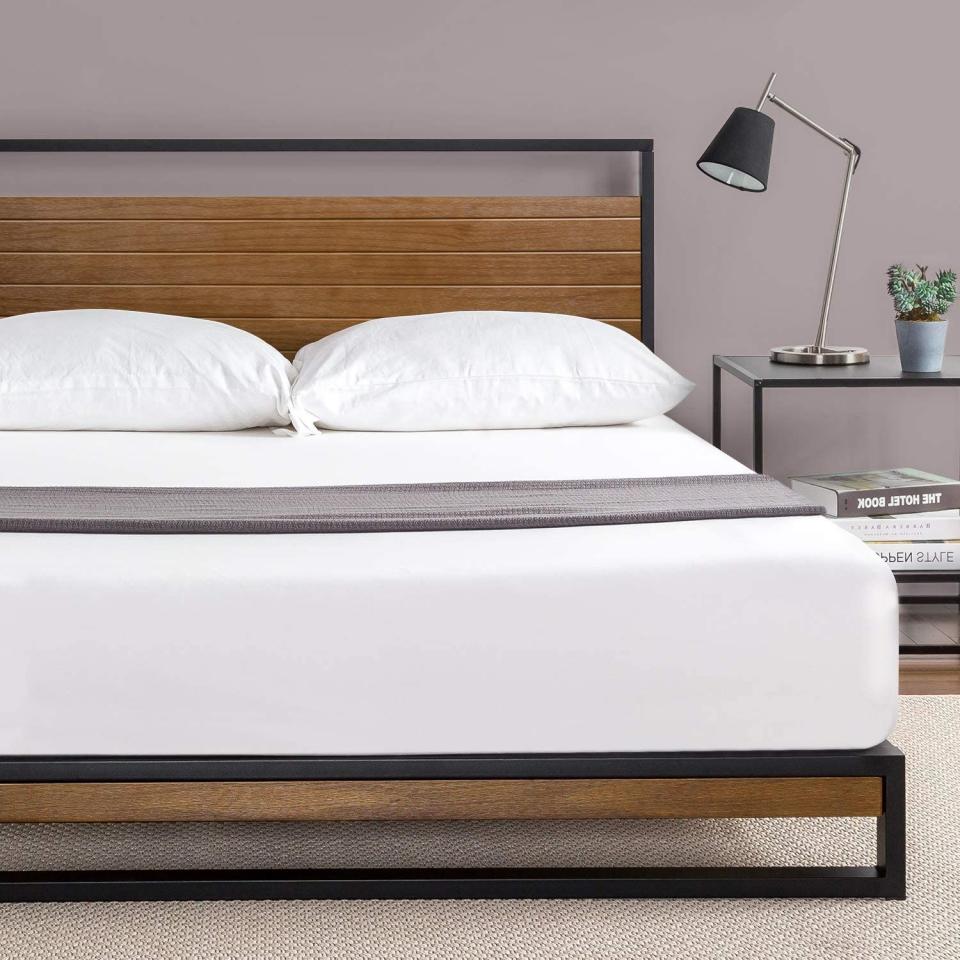 Suzanne 37-Inch Metal and Wood Platform Bed Frame