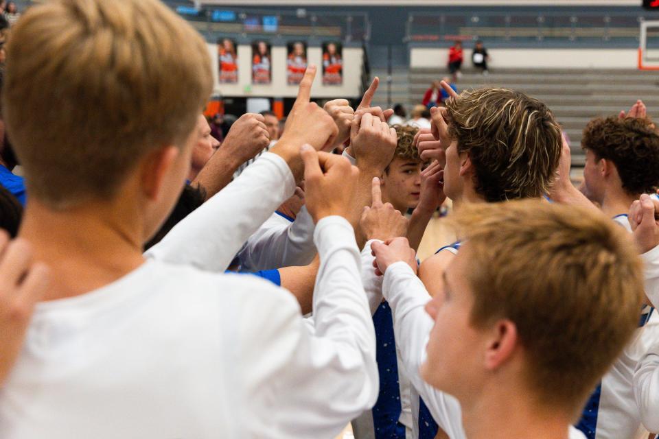 Dixie High School plays Herriman High School during a boys basketball semifinal game of the Allstate Falcon Classic at Skyridge High School in Lehi on Friday, Dec. 8, 2023. | Megan Nielsen, Deseret News