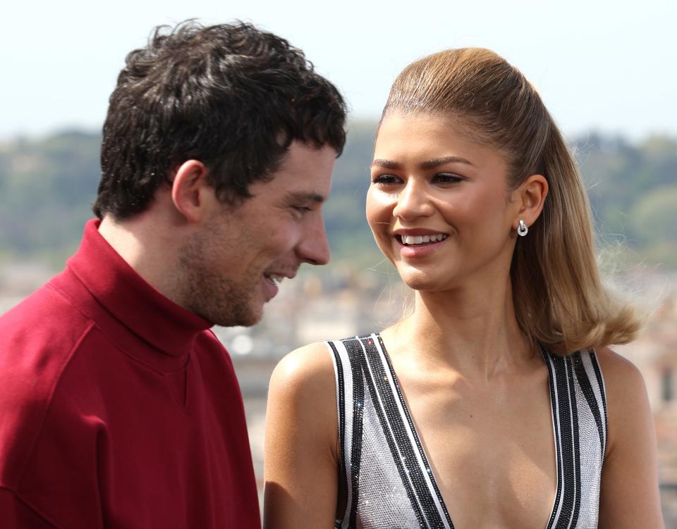 Closeup of Josh O'Connor and Zendaya