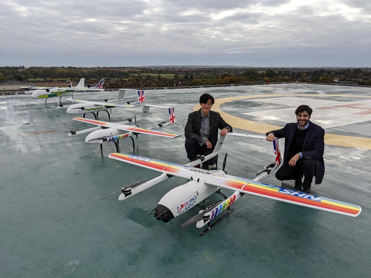 The medical drone delivery service that makes it possible for the machines to carry Covid-19 samples, test-kits and PPE between hospitals has been backed by the UK Space Agency (PA)