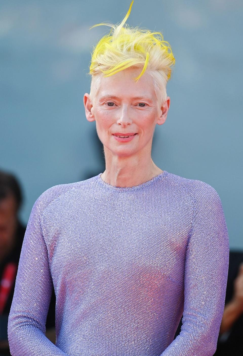 Tilda Swinton attends "The Eternal Daughter" red carpet at the 79th Venice International Film Festival