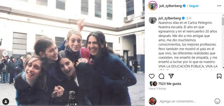 Julieta Zylberberg sobre la marcha en defensa de la Universidad Pública (Foto: captura Instagram)