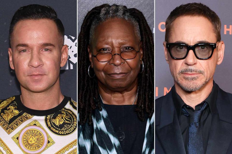 <p>Dimitrios Kambouris/WireImage; Dimitrios Kambouris/Getty; Pierre Suu/WireImage</p> Mike Sorrentino, Whoopi Goldberg, and Robert Downey Jr.