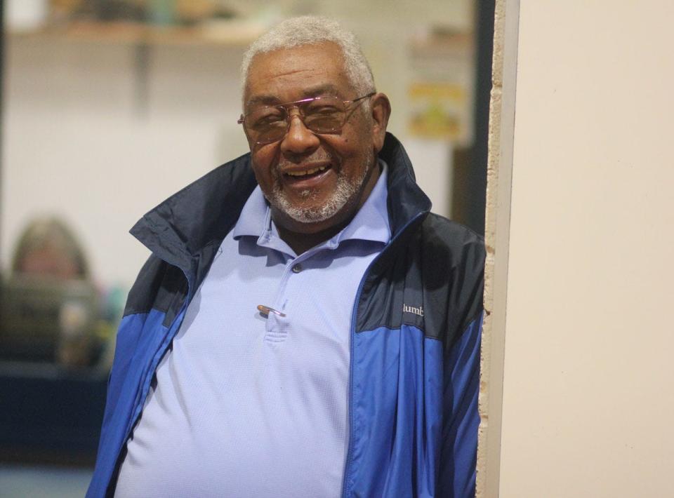 Claude Crews watches a recent JV basketball game at Swansboro.