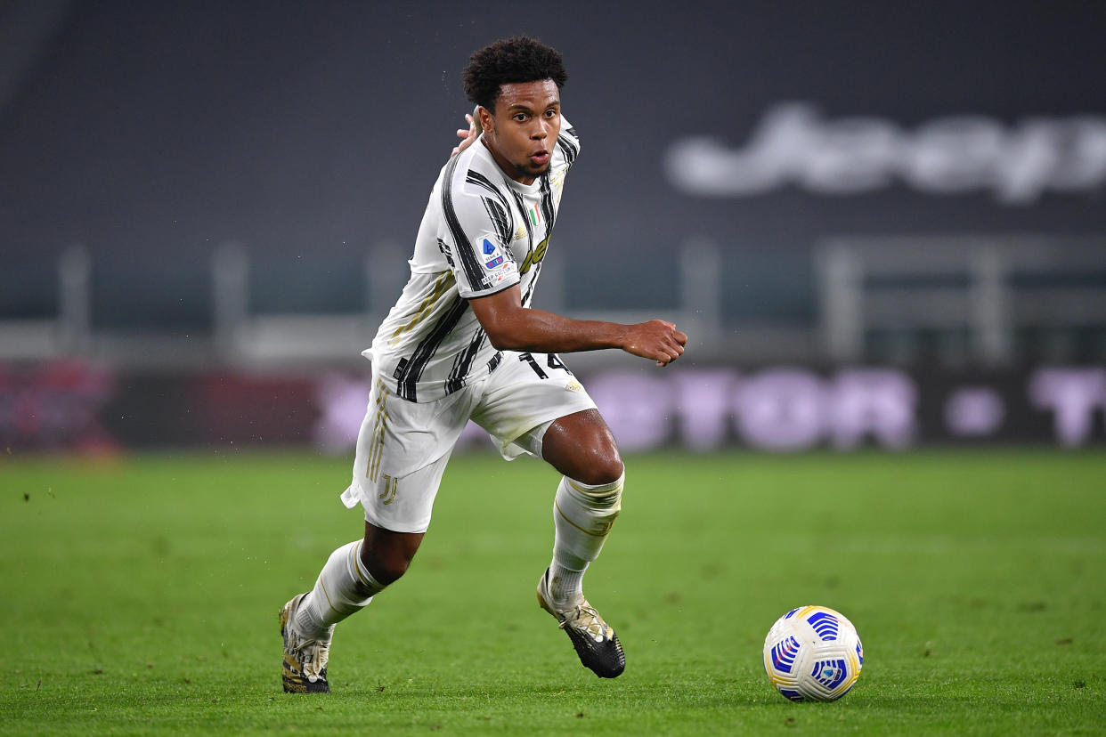 TURIN, ITALY - SEPTEMBER 20:  Weston Mckennie of Juventus in action during the Serie A match between Juventus and UC Sampdoria at Allianz Stadium on September 20, 2020 in Turin, Italy.  Photo by Valerio Pennicino/Getty Images)