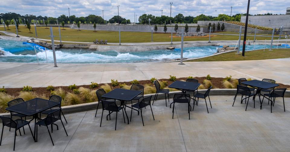 The view from the terraces at Eddy’s Restarant and Bar at Montgomery Whitewater in Montgomery, Ala, on Tuesday May 30, 2023.