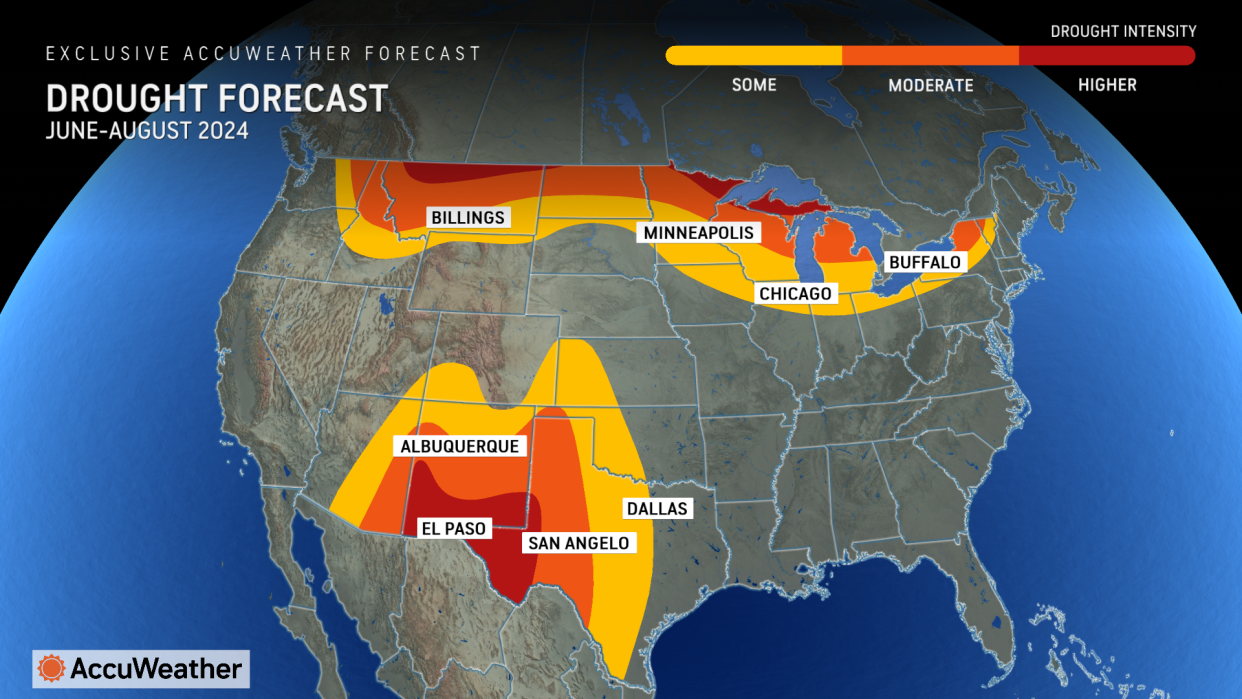 AccuWeather predicts "some" drought conditions this summer in southern Wisconsin. "Moderate" drought conditions are expected for the northern portion of the state.