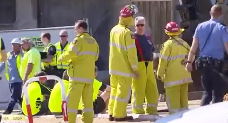 A rescue team rushed to the scene but was unable to save the man. Image: 7 News