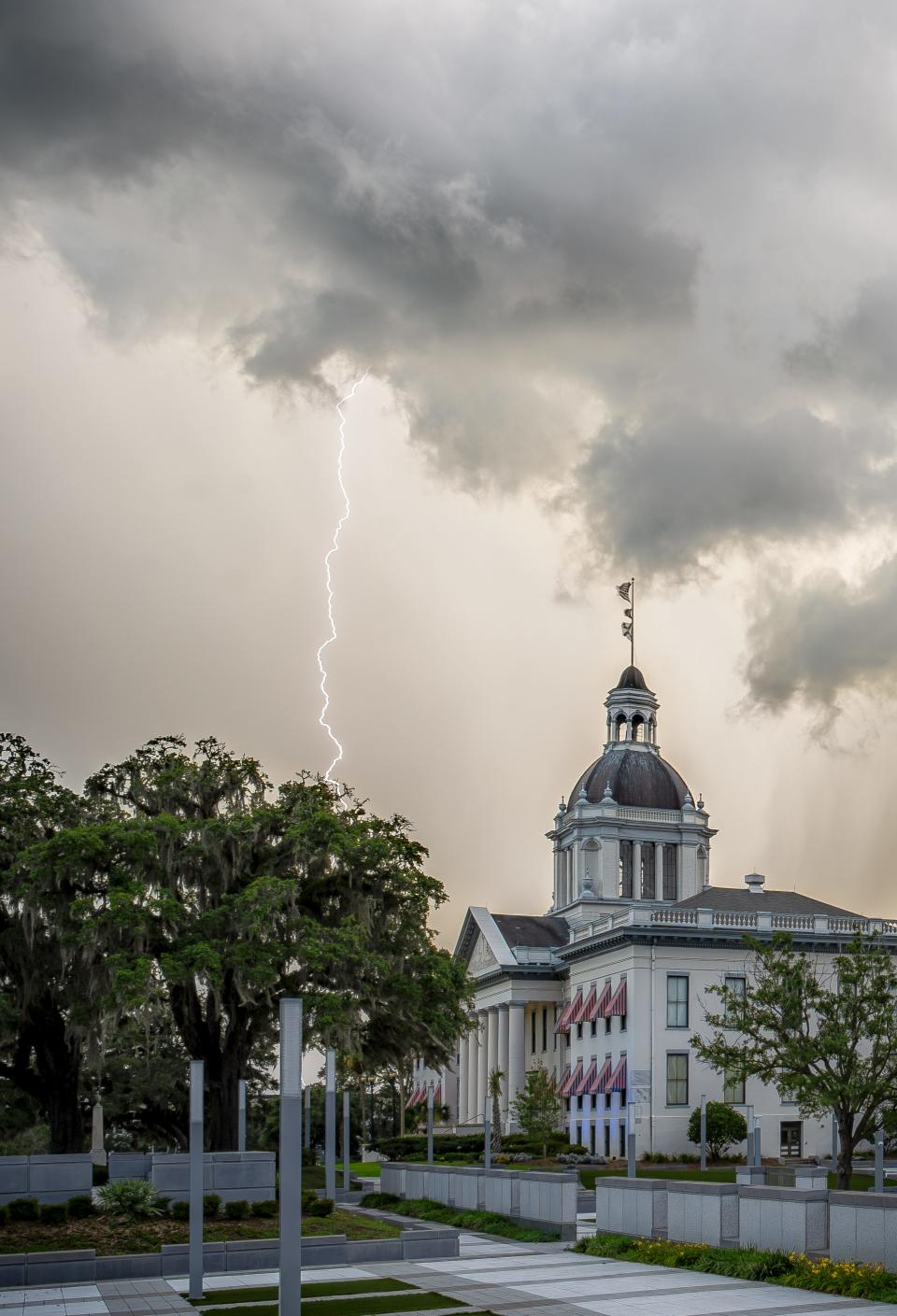 Lightning History Capitol Building by Wright Dobbs is part of exhibit at City Hall running through Sept. 21, 2023.