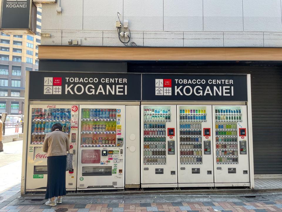 Vending machines with plastic water bottles in Japan.