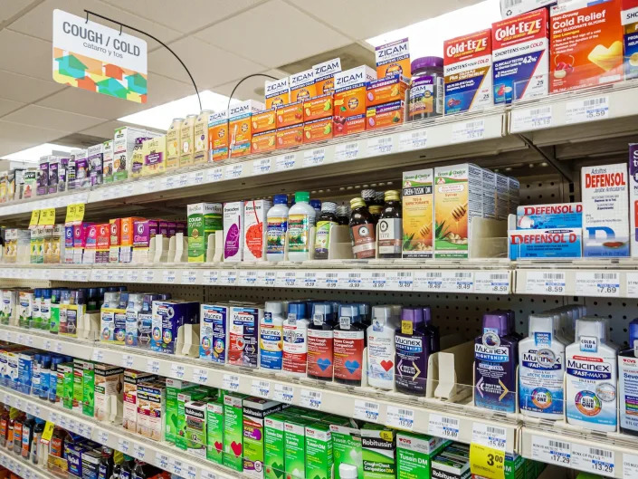 Miami Beach, Florida, Navarro Pharmacy, cough medicine, cold and flu, over the counter medication aisle.